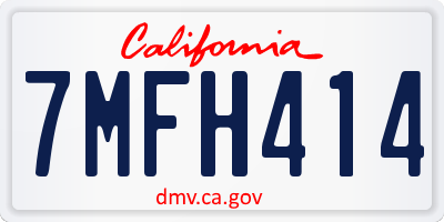 CA license plate 7MFH414