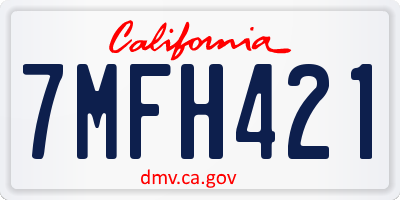 CA license plate 7MFH421