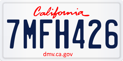 CA license plate 7MFH426
