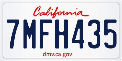 CA license plate 7MFH435