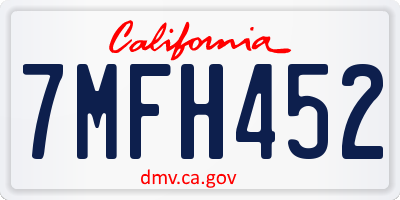 CA license plate 7MFH452