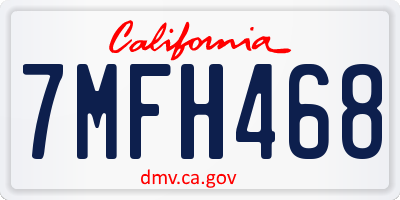CA license plate 7MFH468