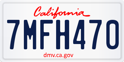 CA license plate 7MFH470