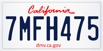 CA license plate 7MFH475