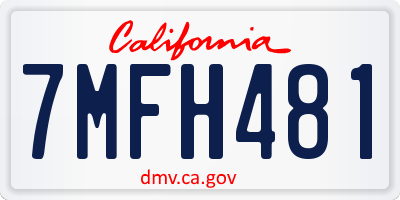 CA license plate 7MFH481