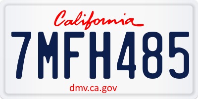 CA license plate 7MFH485