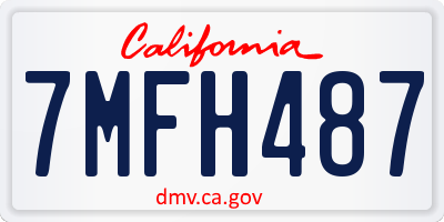 CA license plate 7MFH487
