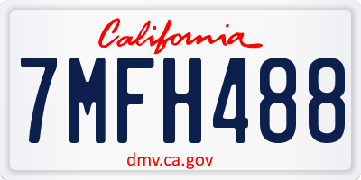 CA license plate 7MFH488