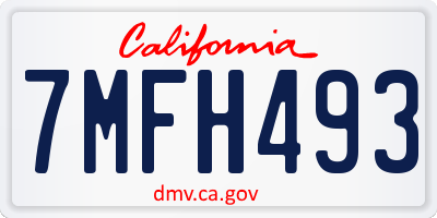 CA license plate 7MFH493