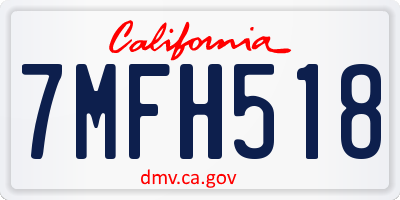 CA license plate 7MFH518