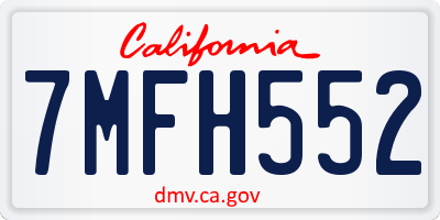 CA license plate 7MFH552