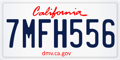 CA license plate 7MFH556