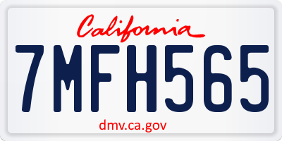 CA license plate 7MFH565