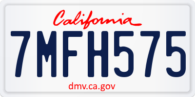 CA license plate 7MFH575