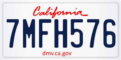 CA license plate 7MFH576