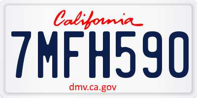 CA license plate 7MFH590