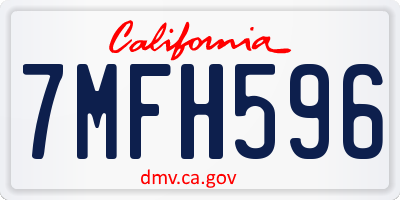 CA license plate 7MFH596