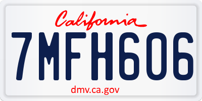 CA license plate 7MFH606