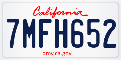 CA license plate 7MFH652