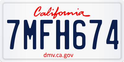 CA license plate 7MFH674