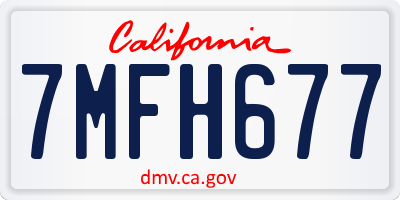 CA license plate 7MFH677