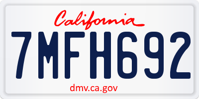 CA license plate 7MFH692
