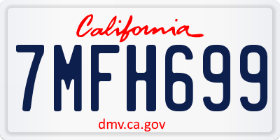 CA license plate 7MFH699