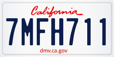 CA license plate 7MFH711