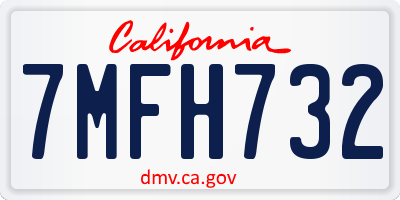CA license plate 7MFH732