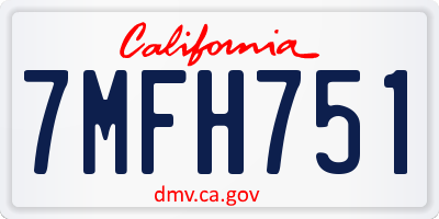 CA license plate 7MFH751