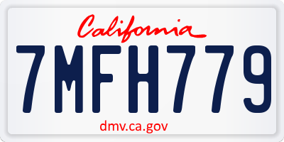 CA license plate 7MFH779