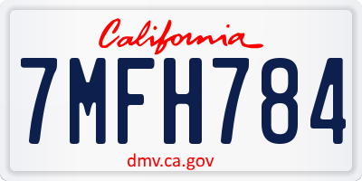 CA license plate 7MFH784