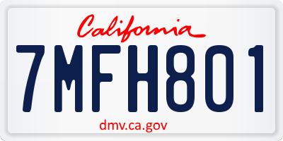 CA license plate 7MFH801