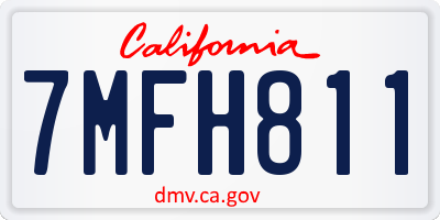 CA license plate 7MFH811
