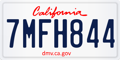 CA license plate 7MFH844