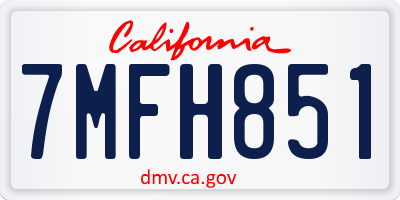 CA license plate 7MFH851