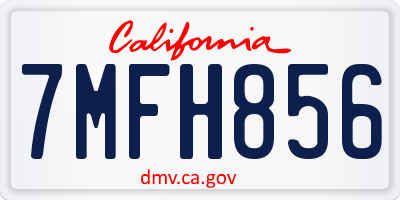 CA license plate 7MFH856