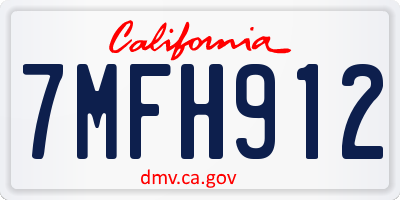 CA license plate 7MFH912