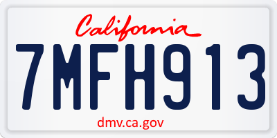 CA license plate 7MFH913