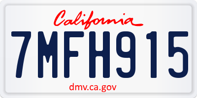 CA license plate 7MFH915