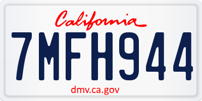 CA license plate 7MFH944