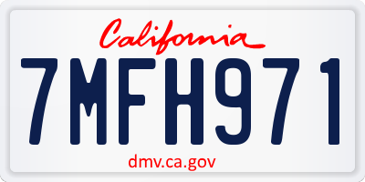 CA license plate 7MFH971
