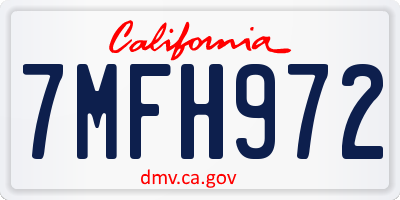 CA license plate 7MFH972