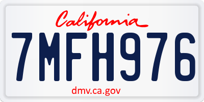 CA license plate 7MFH976
