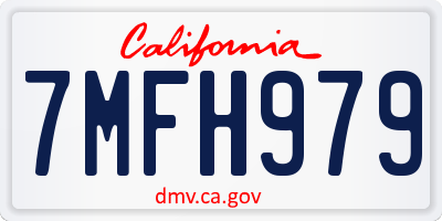 CA license plate 7MFH979