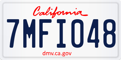 CA license plate 7MFI048