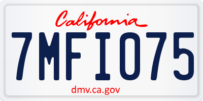 CA license plate 7MFI075