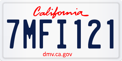 CA license plate 7MFI121