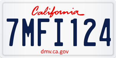 CA license plate 7MFI124