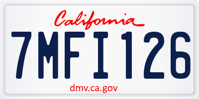 CA license plate 7MFI126